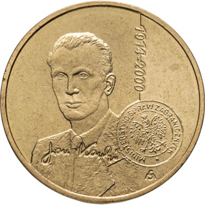 купить Польша 2 злотых 2014 [KM#Y.901] Столетие со дня рождения профессора Яна Карского