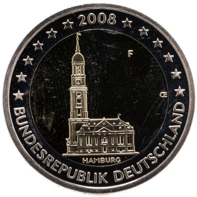 купить Германия 2 евро 2008 F "Федеральные земли Германии: Гамбург"