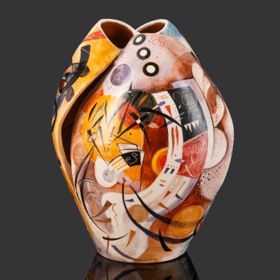 купить [Авторская] Ваза "В. Кандинский", автор росписи О. Марасаева, керамика, роспись, Российская Федерация, 1990-2010 гг.
