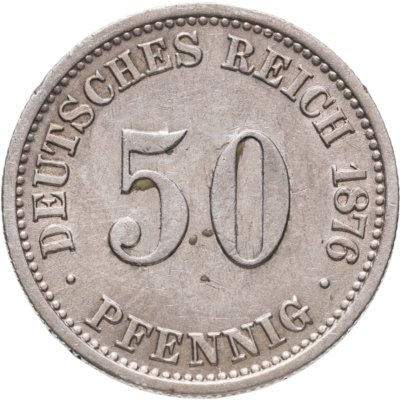купить Германия 50 пфеннигов (pfennig) 1876, знак монетного двора: "С"