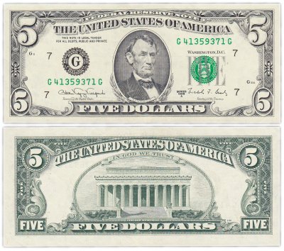 Купить США 5 долларов 1988 series 1988A (Pick 481) G-Чикаго