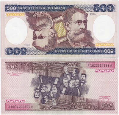 купить Бразилия - 500 крузейро 1985 Провозглашение Республики