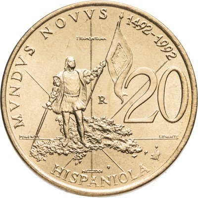 купить Сан-Марино 20 лир (lire) 1992 "500 лет открытию Америки"