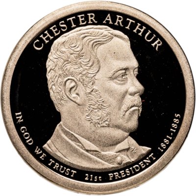 купить США 1 доллар (dollar) 2012 S "21-й президент США - Честер Артур", знак монетного двора: "S" - Сан-Франциско