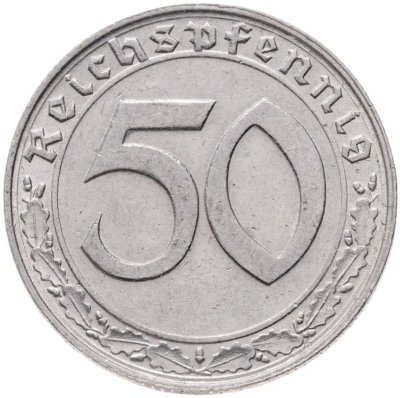 купить Германия, Третий рейх 50 рейхспфеннигов (reichspfennig) 1939, знак монетного двора: "D" - Мюнхен