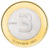 Купить Словения 3 евро (euro) 2011 "20 лет Независимости"