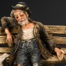 Купить Статуэтка "Бродяга с воробьями" в стиле Capodimonte, фарфор, роспись, Италия, 1970-1990 гг.