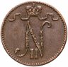 Купить 1 пенни (penni) 1900-1916 случайный год, вензель Николая II, монета для Финляндии