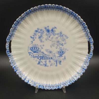купить Блюдо в стиле шинуазри, China Blau Rosslau, фарфор, деколь, золочение, Германия, 1900-1950 гг.