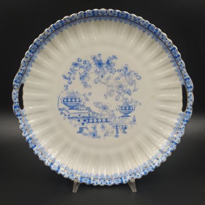 купить Блюдо в стиле шинуазри, China Blau Rosslau, фарфор, деколь, золочение, Германия, 1900-1950 гг.