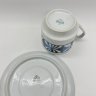 Купить Чайная пара с монохромным геометрическим узором, фарфор, деколь, Chodziez, Польша, 1960-1990 гг.