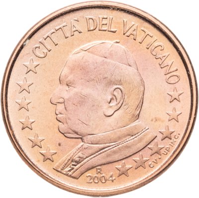 купить Ватикан 1 евроцент 2004 "Портрет Папы Иоана Павла II"