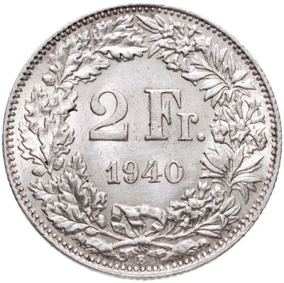 купить Швейцария 2 франка (francs) 1944-1965