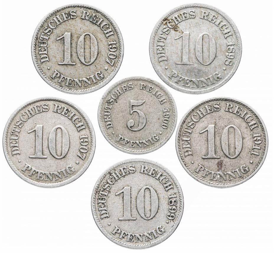 купить Германия набор из 6 монет 1898-1911