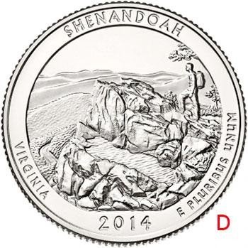 купить США 25 центов (квотер) 2014 D — Национальный парк Шенандоа
