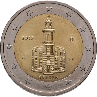 купить Германия 2 евро (euro) 2015 A Федеральные земли Германии - Церковь Св. Павла во Франкфурт-на-Майне, Гессен знак монетного двора: "A" - Берлин