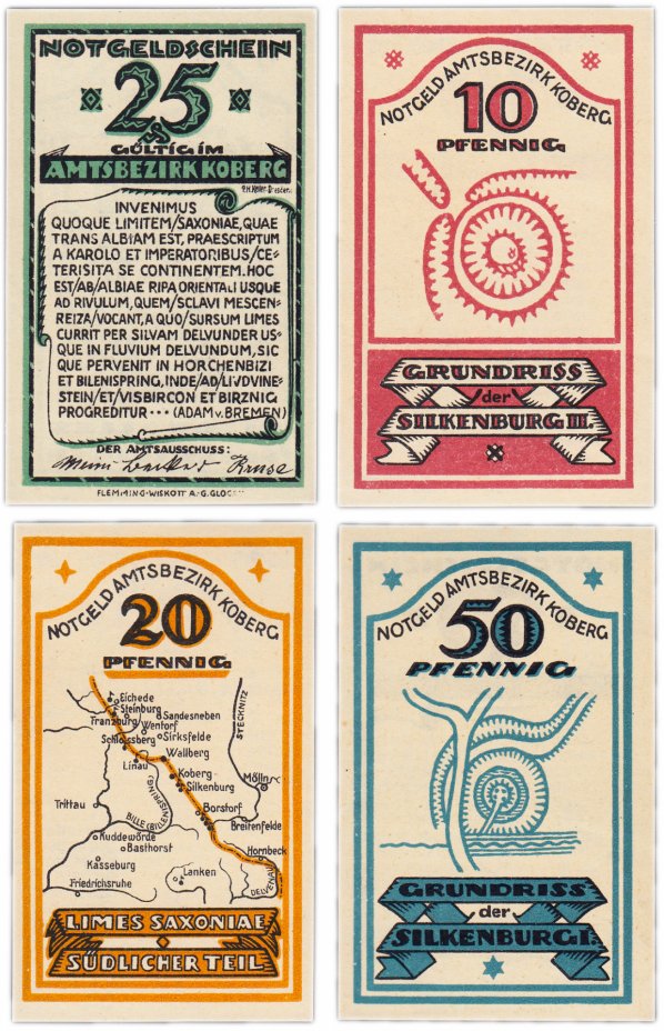 купить Германия (Силезия: Глогау) набор из 4-х нотгельдов 1921