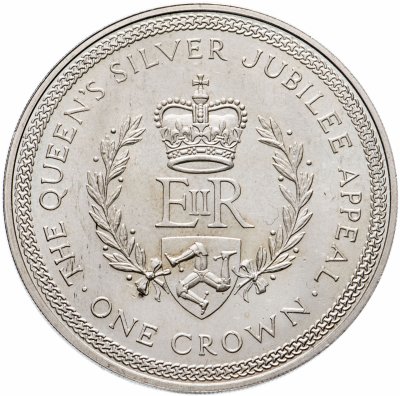 купить Остров Мэн 1 крона 1977 "25 лет правления королевы Елизаветы II"