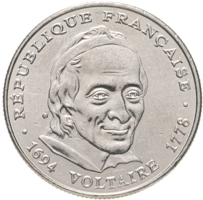 купить Франция 5 франков (francs) 1994 "300 лет со дня рождения Вольтера"
