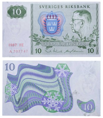 купить Швеция 10 крон 1987