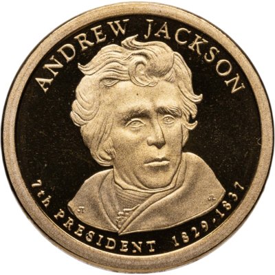 купить США 1 доллар (dollar) 2008 S Proof "Эндрю Джексон (7-й президент США)" знак монетного двора "S" - Сан-Франциско