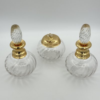 купить Парфюмерный (туалетный) набор в виде двух флаконов и шкатулки, стекло, золочение, Германия, 1960-1980 гг.