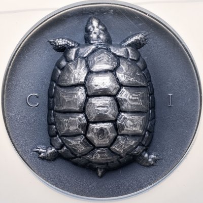 купить Острова Кука 25 долларов 2020 "Тетрадрахма Черепаха", в слабе с сертификатом