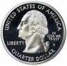 Купить США 25 центов (квотер, 1/4 доллара, quarter dollar) 2002 S Proof Индиана (Indiana), знак монетного двора: "S" - Сан-Франциско