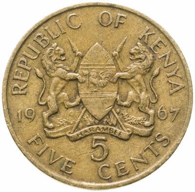 купить Кения 5 центов (cents) 1967