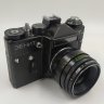 Купить Фотоаппарат "Зенит-ЕТ" c объективом "Гелиос-44-М4" в оригинальном кофре, металл, пластик, стекло, кожа, Белорусское оптико-механическое объединение (БелОМО), СССР, 1982 г.