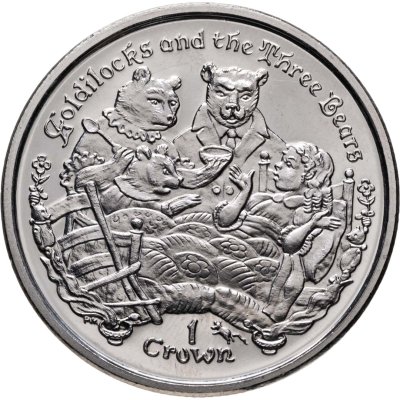 купить Остров Мэн 1 крона 2006 «Сказка "Златовласка и три медведя"»