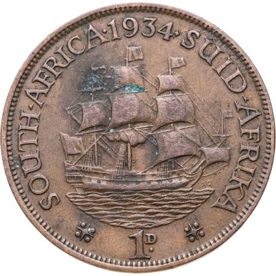 купить ЮАР 1 пенни (penny) 1934