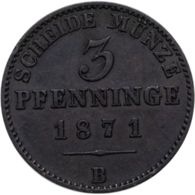 купить Пруссия 3 пфеннига 1871 B