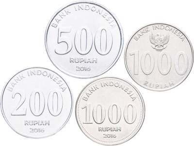купить Индонезия набор из 4 монет 200, 500, 1000 рупий 2010-2016