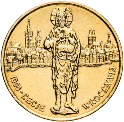 купить Польша 2 злотых 2000 "1000 лет городу Вроцлав"