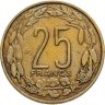 Купить Экваториальная Африка и Камерун 25 франков (francs) 1970