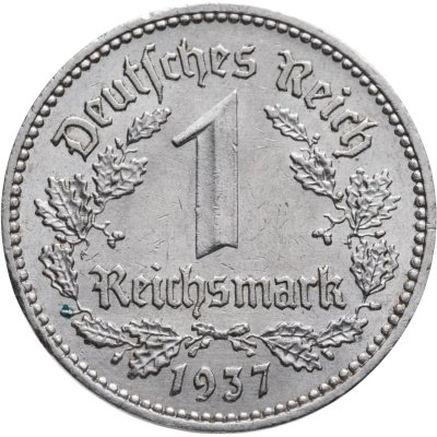 купить Германия, Третий Рейх 1 рейхсмарка 1937, знак монетного двора: "A" - Берлин