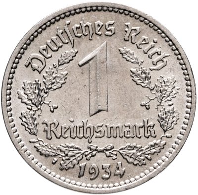 купить Германия, Третий рейх 1 рейхсмарка 1934 F