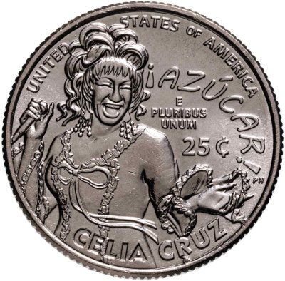 купить США 1/4 доллара (25 центов, квотер) 2024 D "Американские женщины - Певица Селия Крус (14-я)