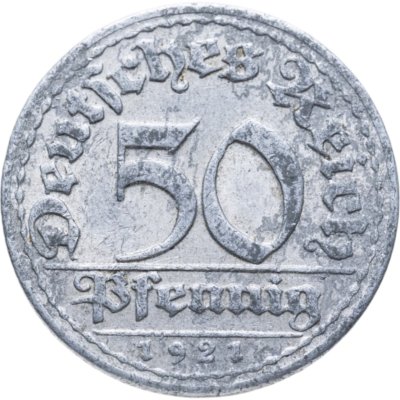 купить Германия (Веймарская республика) 50 пфеннигов 1921 "D"