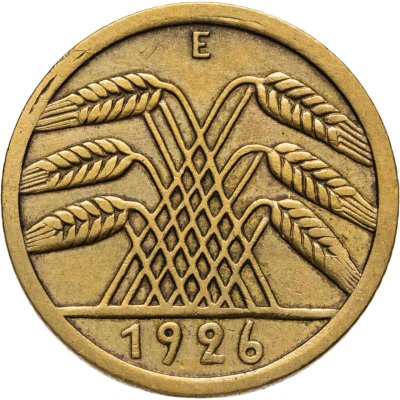 купить Германия 5 рейхспфеннигов (reichspfennig) 1926 E знак монетного двора "E" — Мульденхюттен