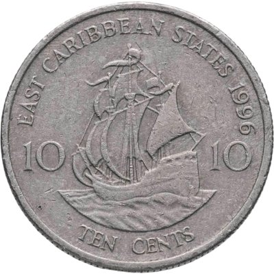 купить Восточные Карибы 10 центов (cents) 1996