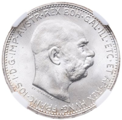 купить Австро-Венгрия 1 крона 1914 для Австрии в слабе ННР MS64