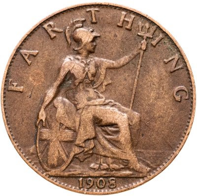 купить Великобритания 1 фартинг (farthing) 1908