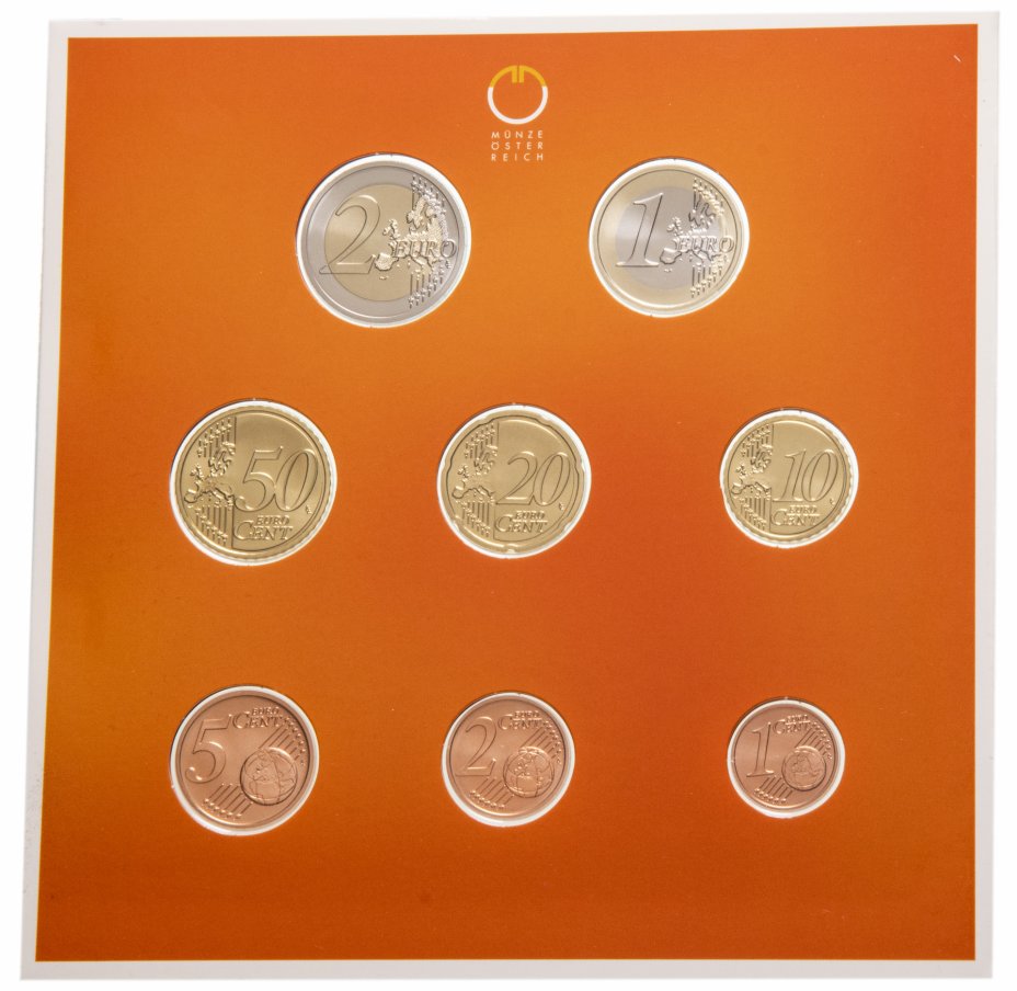 купить Австрия 2008 официальный годовой набор евро из 8 монет в буклете