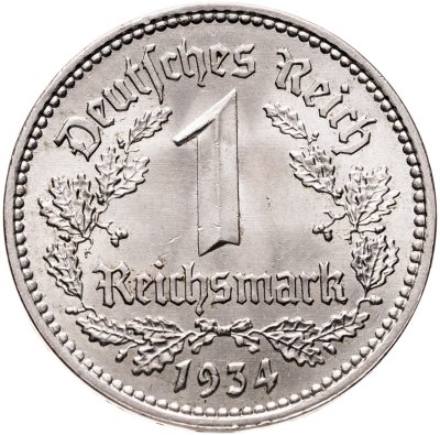 купить Германия, Третий рейх 1 рейхсмарка 1934 А