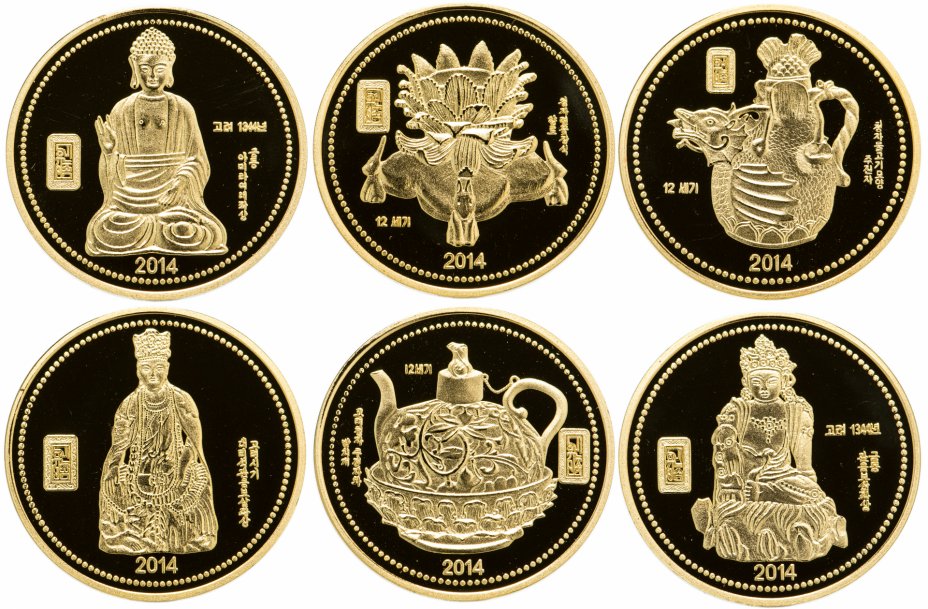купить Северная Корея 20 вон 2014 год Культурное наследие набор 6 монет