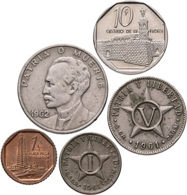купить Куба набор и 5 монет 1, 5, 10, 20 сентаво (centavo) 1961-2008