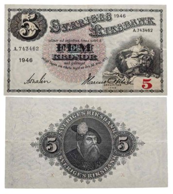 купить Швеция 5 крон 1946