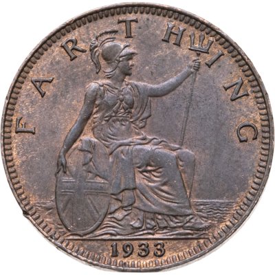 купить Великобритания 1 фартинг (farthing) 1933